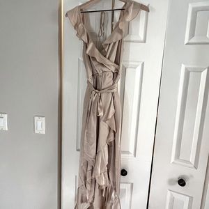 Show me your mumu champagne high low mid dress